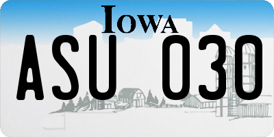 IA license plate ASU030