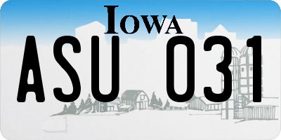 IA license plate ASU031