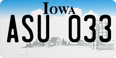 IA license plate ASU033