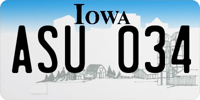 IA license plate ASU034