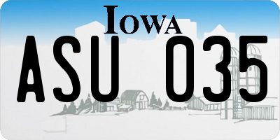 IA license plate ASU035