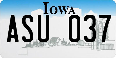 IA license plate ASU037