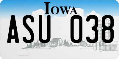 IA license plate ASU038