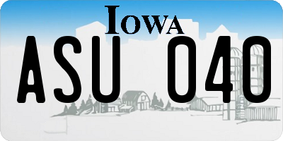 IA license plate ASU040
