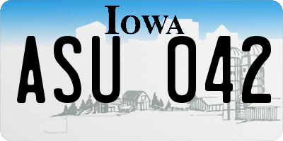 IA license plate ASU042