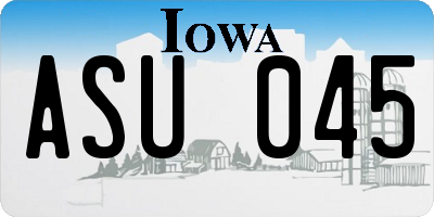 IA license plate ASU045