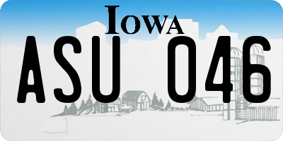IA license plate ASU046