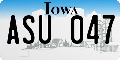 IA license plate ASU047