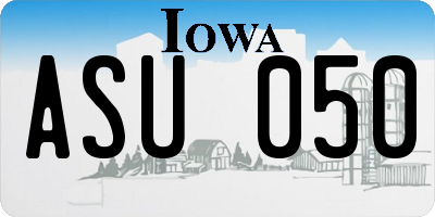 IA license plate ASU050