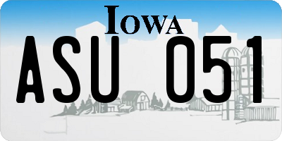 IA license plate ASU051