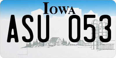 IA license plate ASU053