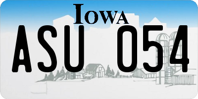 IA license plate ASU054