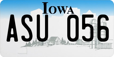IA license plate ASU056
