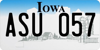 IA license plate ASU057