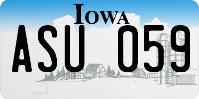 IA license plate ASU059
