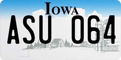 IA license plate ASU064