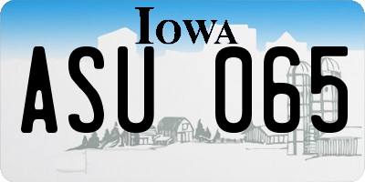 IA license plate ASU065