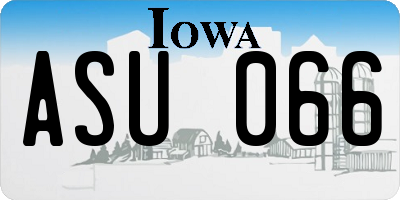 IA license plate ASU066