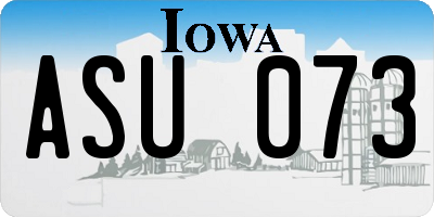 IA license plate ASU073
