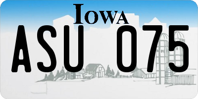 IA license plate ASU075