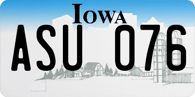IA license plate ASU076