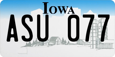 IA license plate ASU077