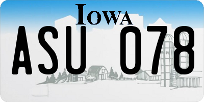 IA license plate ASU078