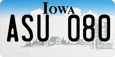 IA license plate ASU080