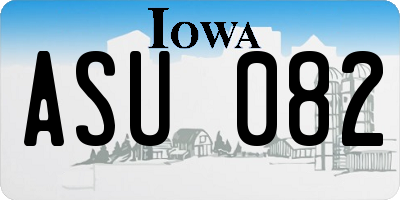 IA license plate ASU082
