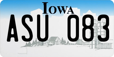 IA license plate ASU083