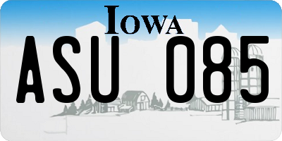 IA license plate ASU085
