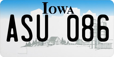 IA license plate ASU086