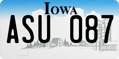IA license plate ASU087