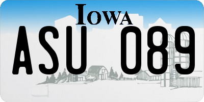 IA license plate ASU089