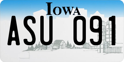 IA license plate ASU091