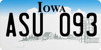 IA license plate ASU093