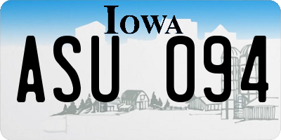 IA license plate ASU094