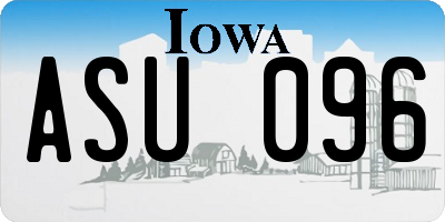 IA license plate ASU096
