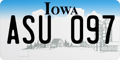 IA license plate ASU097