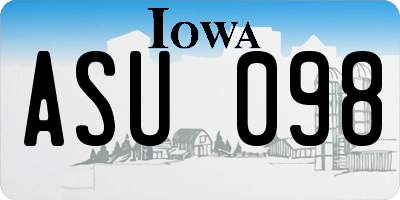 IA license plate ASU098