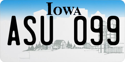 IA license plate ASU099