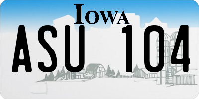 IA license plate ASU104
