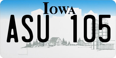 IA license plate ASU105