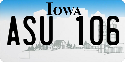 IA license plate ASU106