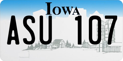 IA license plate ASU107