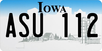 IA license plate ASU112