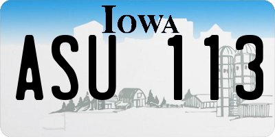 IA license plate ASU113