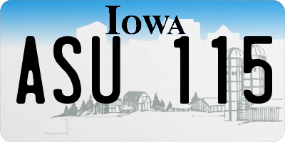 IA license plate ASU115