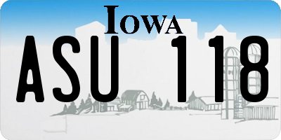 IA license plate ASU118