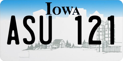 IA license plate ASU121